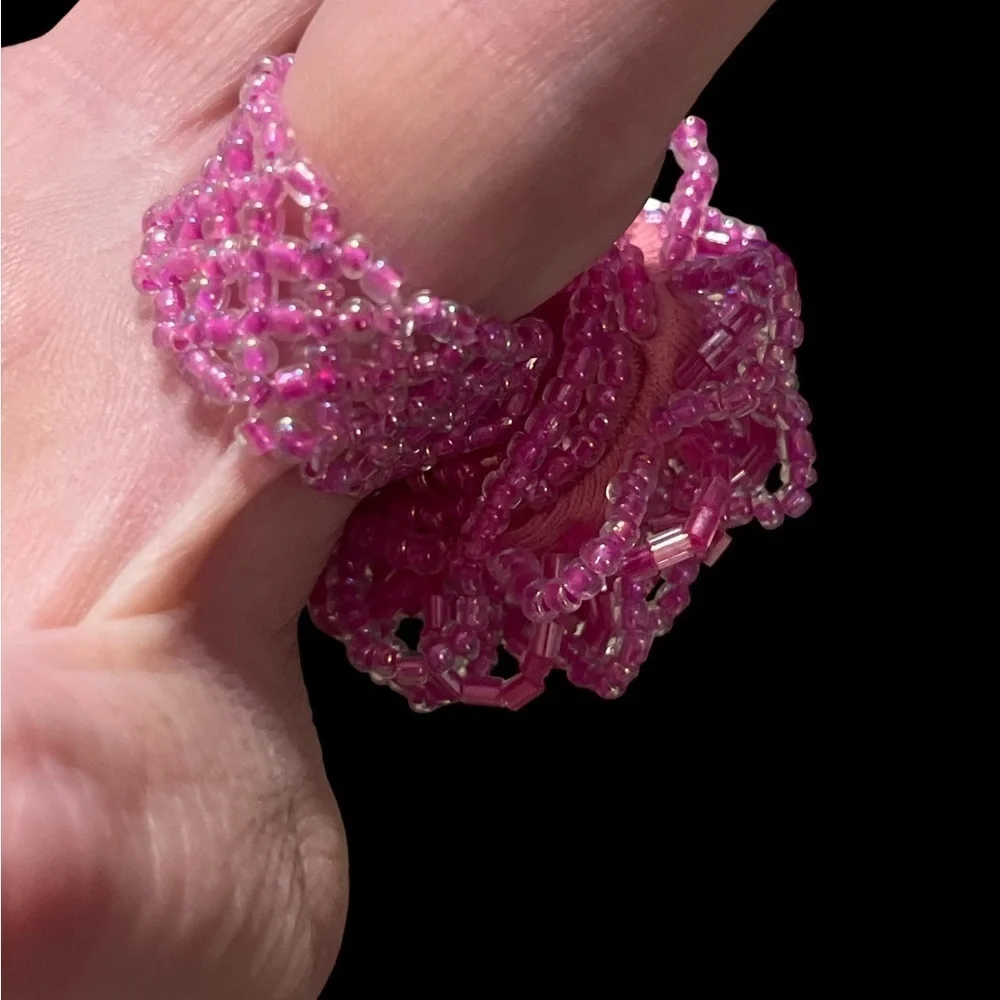 Adorable Pink Beaded Statement Ring